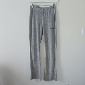 Iets Frans Gray Velour Flare Bottoms Medium